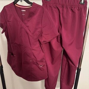 Scrubstar Women's Burgundy Scrub Set